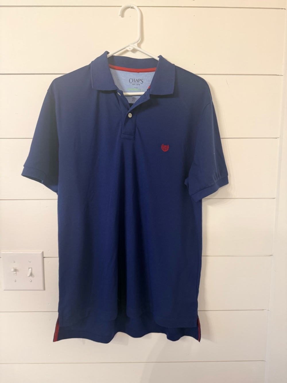 Chaps Men's Navy Polo with Red Crest